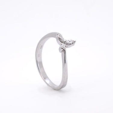 18K White Gold 3 Marquise Shape Diamond Ring