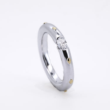 Platinum 0.18ct Oval Shape Diamond Ring