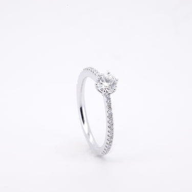 0.28ct Solitaire Pave Diamond Ring