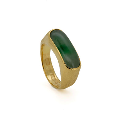24K Yellow Gold Jade Ring