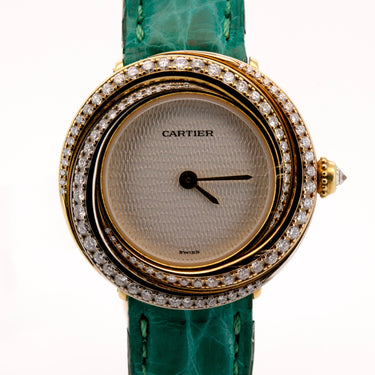 Preloved Cartier 18K Yellow Gold Trinity Diamond Watch