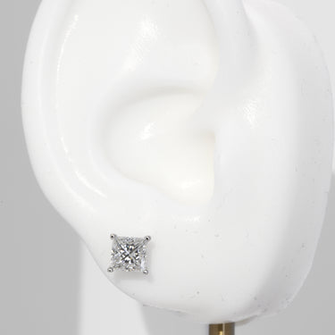 0.69ct Princess Cut Diamond Ear Stud
